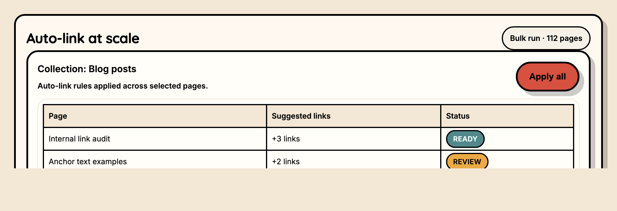 Auto-link at scale mockup